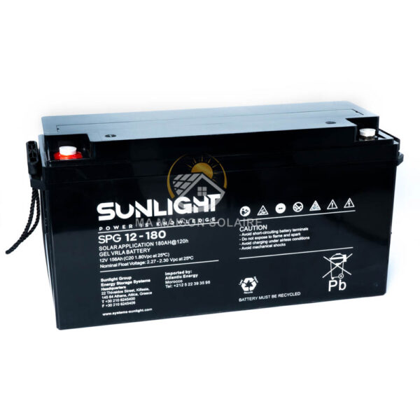 Batterie Gel SUNLIGHT 100Ah 12vdc C10